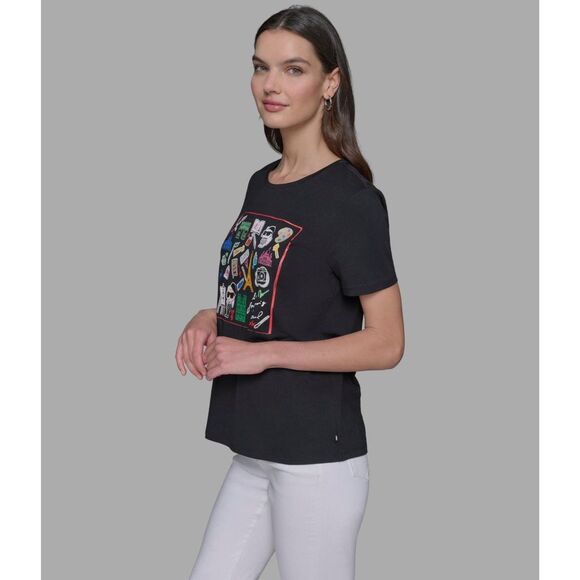 NEW Karl Lagerfeld Paris Artist Whimsy Logo Tee, Graphic T-Shirt, 2X, $59 - Picture 2 of 11